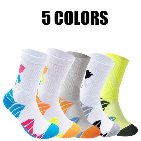 5 Pairs For Men Compression Running Socks Athletic Socks  With Cushion Basketball Sport Socks Anti-odor And Anti-slip For Running Fitness Hiking (Option: Men)