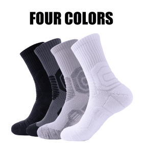 4 Pairs Compression Crew Running Socks Athletic Socks For Men With Cushion Work Hiking Basketball Sport Socks Anti-odor And Anti-slip For Running (Option: Men-Color1)