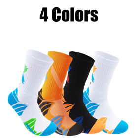 4 Pairs Men Compression Running Socks  Crew Athletic Anti Blister Cushioned Anti-odor Seamless Breathable For Running Hiking Cycling Fitness (Option: Men)