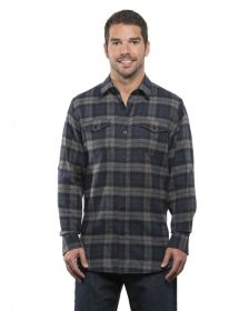Burnside B8210 Men's Plaid Flannel Shirt (Color: NAVY, size: M)