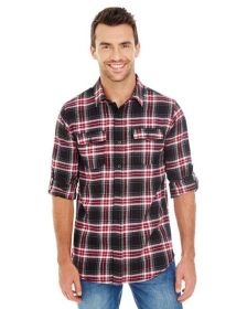 Burnside B8210 Men's Plaid Flannel Shirt (Color: Red, size: S)