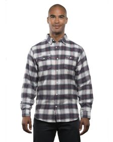 Burnside B8210 Men's Plaid Flannel Shirt (Color: WHITE/ RED, size: 3XL)