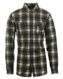 Burnside B8210 Men's Plaid Flannel Shirt (Color: NAVY/ GREEN, size: 3XL)