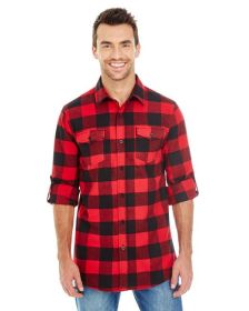Burnside B8210 Men's Plaid Flannel Shirt (Color: RED/ BLACK, size: M)