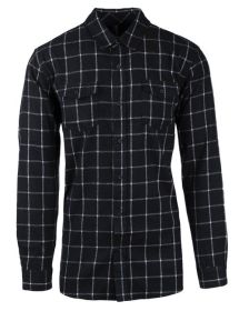 Burnside B8210 Men's Plaid Flannel Shirt (Color: NAVY/ WHITE, size: XL)