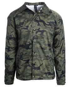 Burnside B9718 Men's Nylon Coaches Jacket (Color: GREEN CAMO, size: XL)