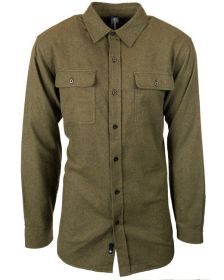 Burnside BU8200 Men's Solid Flannel Shirt (Color: ARMY, size: 3XL)