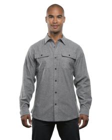 Burnside BU8200 Men's Solid Flannel Shirt (Color: HEATHER GREY, size: M)