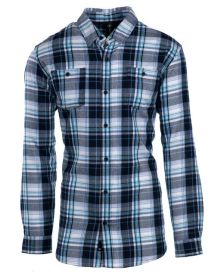 Burnside B8220 Men's Perfect Flannel Work Shirt (Color: NAVY/ WHITE, size: 3XL)